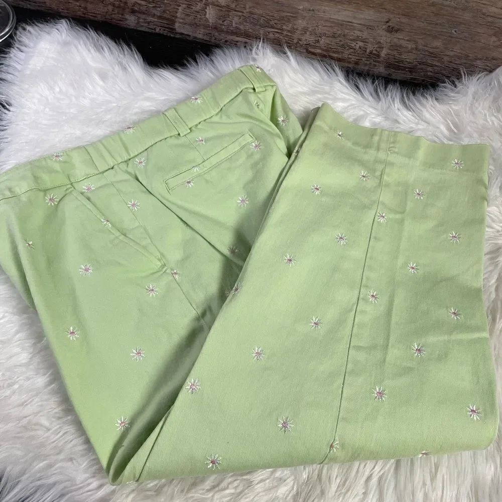 Kim Rogers Lime Green Capri Jeans, Size 10